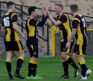 Davie Gillies celebrates after second goal